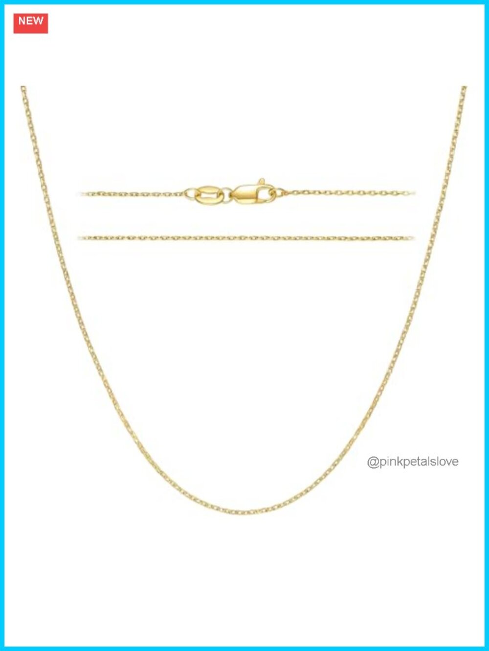 14K Gold Plated Cable Chain Necklace Anchor Link Layering
